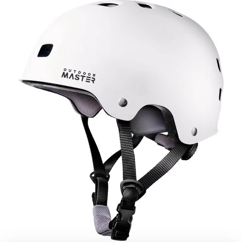 Outdoor Master Skateboard Cycling Helmet Adult Bike Skate White Size M 51–58 cm